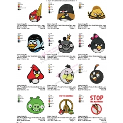 12 Angry Birds Embroidery Designs Collections 11